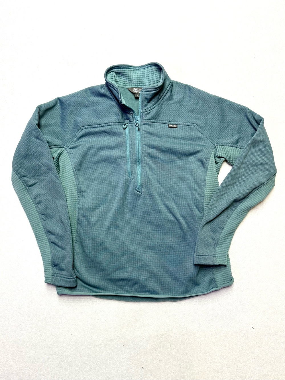 Orvis Men's Teal Half-Zip Lightweight Fleece Shirt Jacket